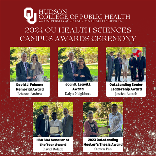 Celebrating Excellence: Five OU Hudson College of Public Health Students Honored at Health Sciences Campus Awards Ceremony