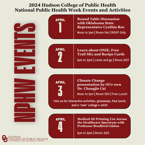 Hudson College Faculty, Staff and Students Will Celebrate National Public Health Week April 1-5