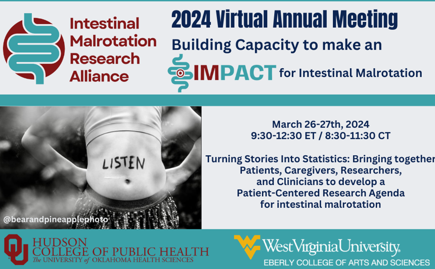 Free Intestinal Malrotation Research Alliance Virtual Annual Meeting ~ March 26-27, 2024