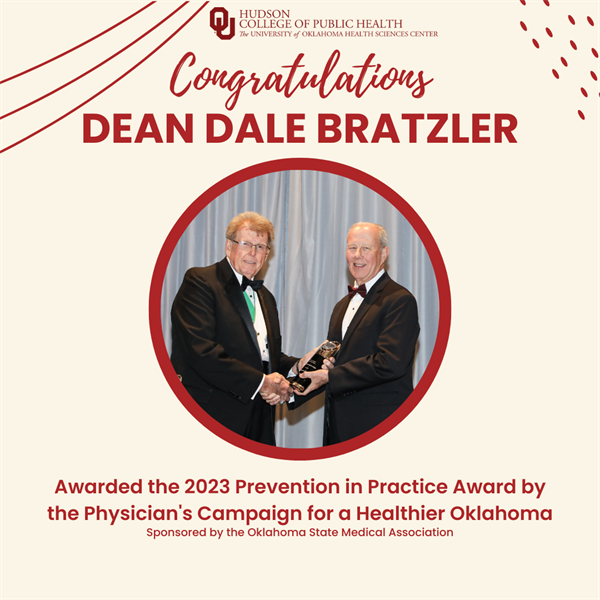 Dean Dale Bratzler Receives Distinguished Award from Oklahoma State Medical Association