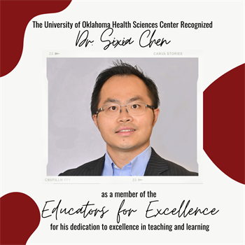 Associate Professor of Biostatistics and Epidemiology Recognized as a Member of OUHSC Educators for Excellence