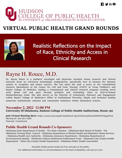 Virtual Public Health Grand Rounds featuring Rayne H. Rouce, M.D.