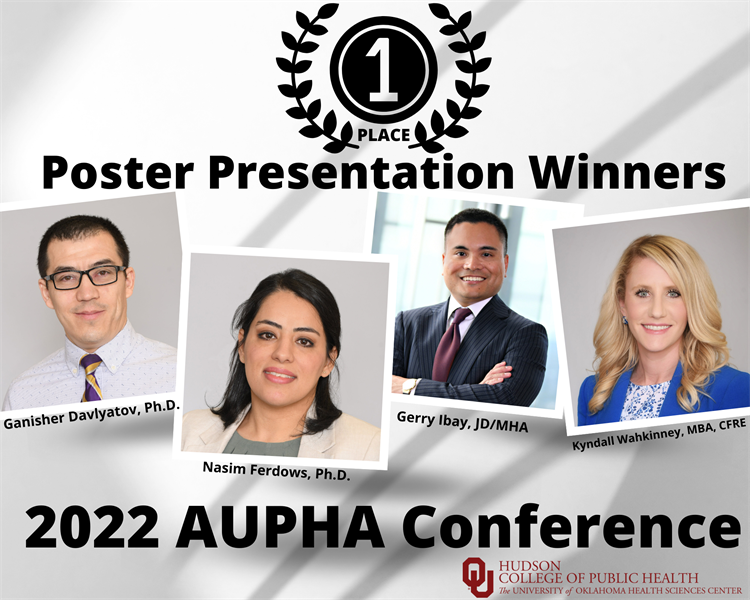 Health Administration Faculty Poster Presentation Awarded First Place at AUPHA