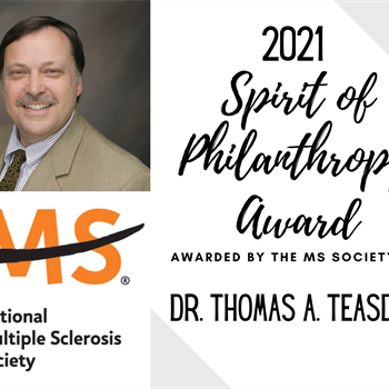 Health Promotion Sciences Professor Receives National Multiple Sclerosis Society’s 2021 Oklahoma City Spirit of Philanthropy Award.