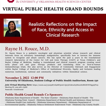 Virtual Public Health Grand Rounds featuring Rayne H. Rouce, M.D.