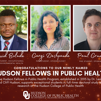 Congratulations to the New Hudson Fellows in Public Health